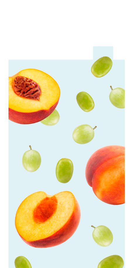 100% Frutas Melocotón + uva